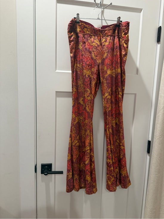 Free People Pants - Free People Burgundy, Orange & Gold Paisley Flare Pants